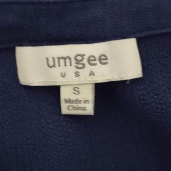 Small Umgee Long Sleeves Blue  Colorful Lace tribal boutique blouse C3140 - Picture 5 of 6